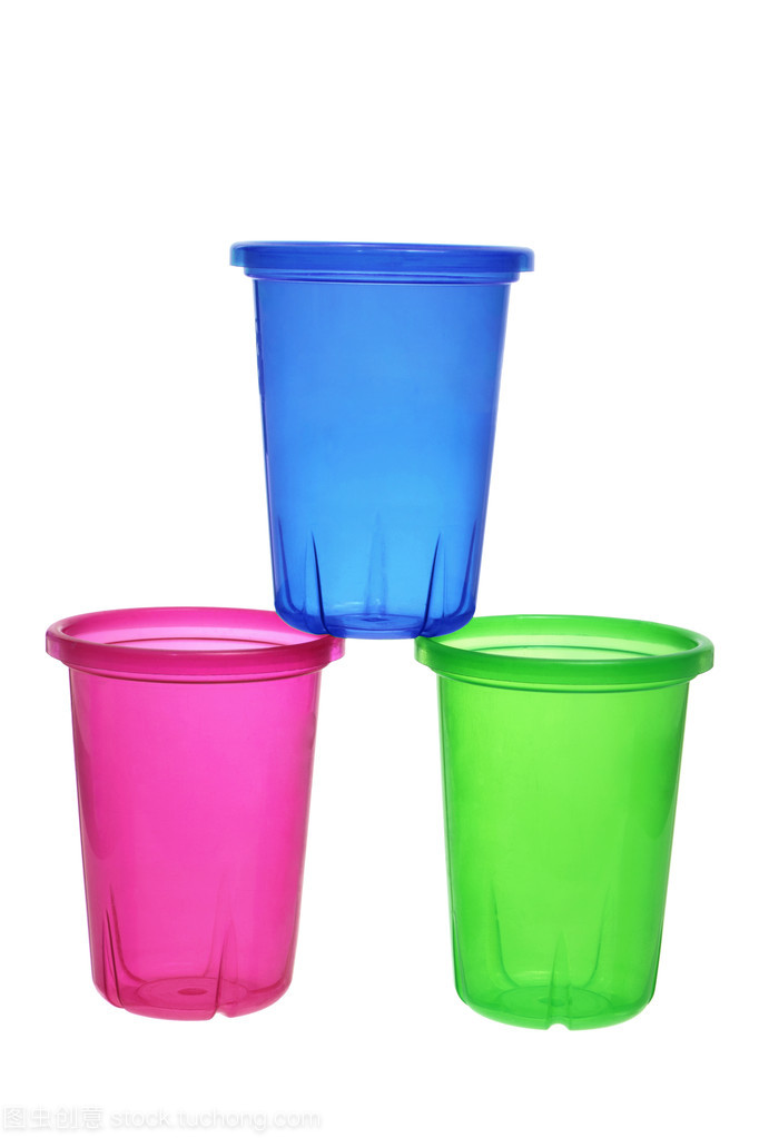 堆棧的塑料杯